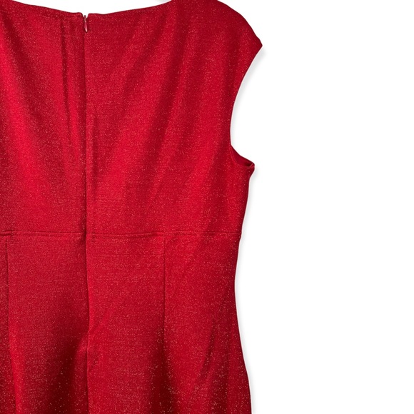 American Living Red V-neck Lurex Dress Size 16 - Picture 9 of 16